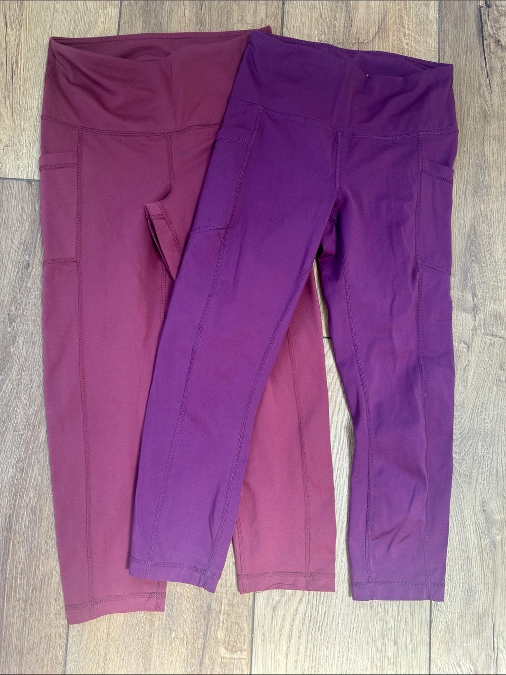 Yogalicious Lux Capri Leggings Pair in Wine and Plum- Bundle!